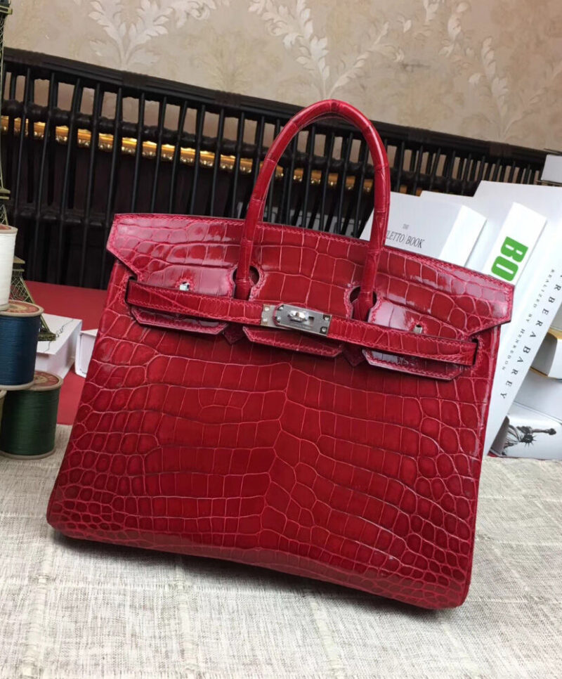 Hermes Birkin 25 Crocodile leather Red